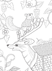 鹿のぬりえイラスト