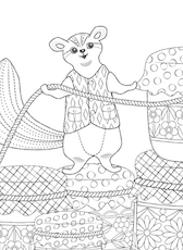 リスのぬりえイラスト