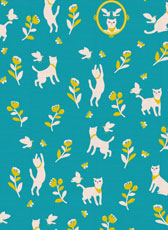 "cat & bird" for Fabric "Cotorienne" 